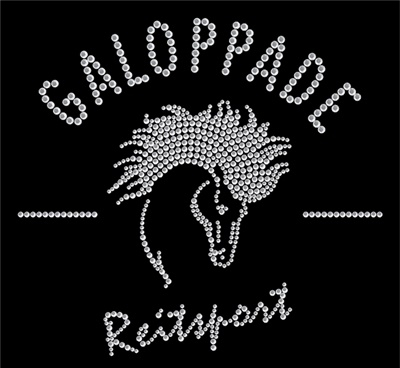 Pferde- und Reitsport Logos aus Strass