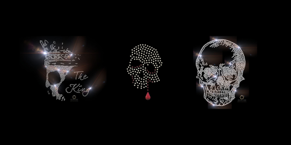 Totenkopf Skull – Strass Bügelbilder & Applikationen