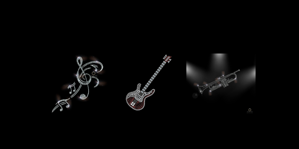 Musik, Instrumente & Noten – Strass Bügelbilder Strassmotive