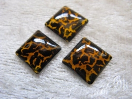 Hotfix Strasssteine im Safari Style Quadrat 10 mm Gold