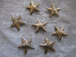 50 Hotfix  Sterne geriffelt 8mm Gold