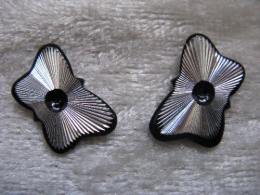 10 Hitfix Bügelnieten Form Butterfly Schmetterling Schwarz/Silber