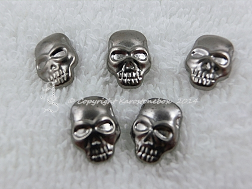 10 Hotfix Bügelnieten Totenkopf Stahl Grau 11 x 8 mm – Skull Metallnieten zum Aufbügeln