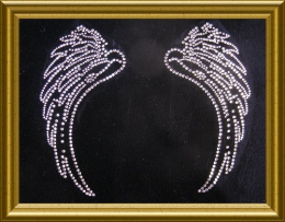 Strass Bügelbild Applikation große elegante Strass Flügel 090618-05sd