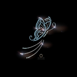 Schmetterling Silber Türkis Hellblau  100219-01sf