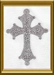 HotFix Strass gr. Strass Kreuz silber/Crystal 110917