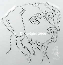 Bügelbild Strass Hund Labrador Kopf Labby 121119