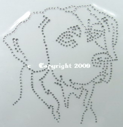 Bügelbild Strass Hund Labrador Kopf Labby 121119
