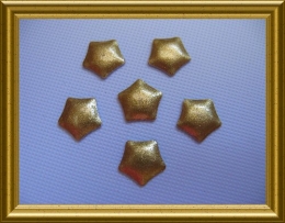 25 Hotfix Bügelnieten Nailheads Pentagon Glitter Gold 8mm