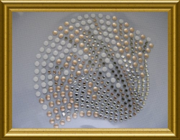 Hotfix Strass Applikation Muschel AB Weiß Strassmotive, Strass Bügelbild 100917