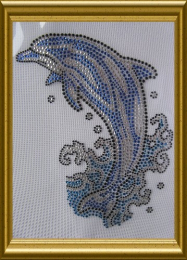Strass Bügelbild Delfin Delphin