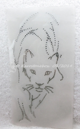 Strass Bügelbild EDLE RAUBKATZE Crystal 111203