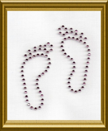 Bügelbild Strass kleine Füße Fußabdruck 101013
