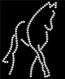 Strass Bügelbild Pferd Dressur Traversale Satteldecke 101031