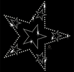 Hotfix Bügelbild Strass Sterne im Stern 101120
