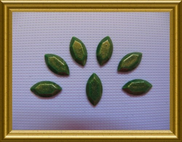 100 Metall Formen Grün Oval Glitter
