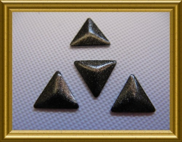 100 Hotfix Bügelnieten Nailheads Dreieck Schwarz Glitter 8mm