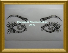 Bügelbild Metallstuds oder Strass Sexy Augen o. T. 110127