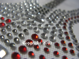 Hotfix Strass - Bügelbild traumhafte Gitarre rot 110214