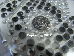 Hotfix Strass Bügelbild Chopper Bike Silber Schwarz 120510