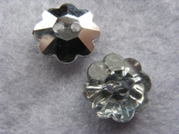 5 Schmuck Strass Knopf Knöpfe Blume 13mm Crystal