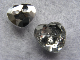 5 Schmuck Strass Knopf Knöpfe Herz 12mm Crystal