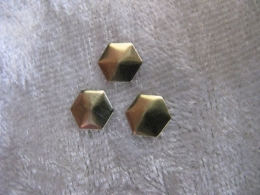 50 Hotfix Bügelnieten Nailheads Hexagon Gold 6 mm