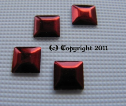 100 Hotfix Bügelnieten Nailheads Quadrat rot 5mm