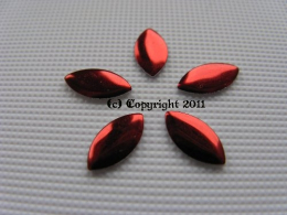 100 Melall Formen Oval Rot  8x4mm