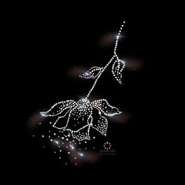Hotfix Strass Bügelbild Motiv Applikation riesige XXL Strass Blüte Rose 110713