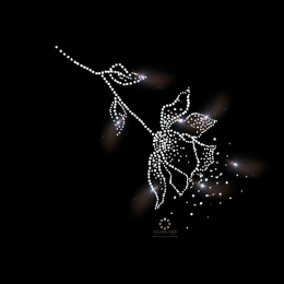 Hotfix Strass Bügelbild Motiv Applikation riesige XXL Strass Blüte Rose 110713