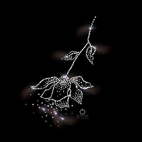 XXL Hotfix Strass Bügelbild Rose Crystal – Strassapplikation zum Aufbügeln 110713