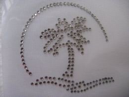 Hotfix Strass Palme Bügelbild - Kleines Strandmotiv zum Aufbügeln 110520