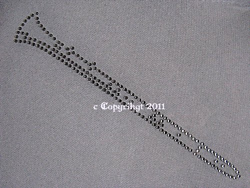 Hotfix Strass Bügelbild Klarinette 110822 – Musikalisches Strassmotiv Applikation