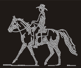Bügelmotive Strass Pferd Western Cowboy 110905