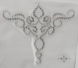 Strass Bügelbild Traumhaftes Ornament AB Kristall irisierend 080916-07sd