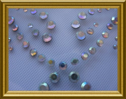 Strass Bügelbild Traumhaftes Ornament AB Kristall irisierend 080916-07sd