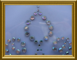 Strass Bügelbild Traumhaftes Ornament AB Kristall irisierend 080916-07sd