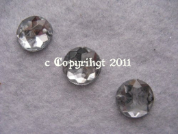 Aufnähsteine Rund ca. 12mm Crystal 15 Stück