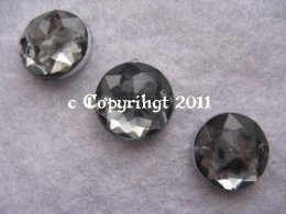 Aufnähsteine Rund ca. 12mm Grau Black Diamond 15 Stück