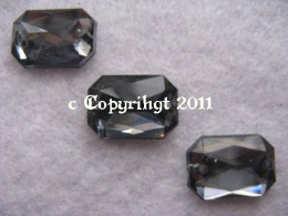 Schmucksteine 10 Aufnähsteine Achteck ca. 14 x 10 mm Black Diam