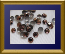 1440 Hotfix Metallstuds Chatonrosen 4 mm Braun