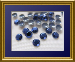 1440 Hotfix Metallstuds Chatonrosen 4 mm Dunkelblau