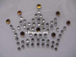 Strass Bügelbilder Krone Krönchen  Crystal-Goldtopaz 111207