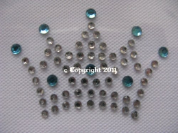 Strass Bügelbilder Krone Krönchen Crystal-Aqua 111207