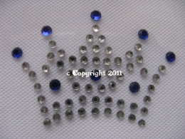 Strass Bügelbilder Krone Krönchen Crystal-Cobaltblau 111207