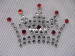 Strass Bügelbilder Krone Krönchen Crystal-Rot 111207