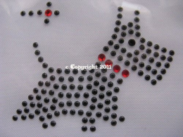 Hotfix Strass Bügelbild Hund kleiner Terrier Farbe zur Wahl 111201