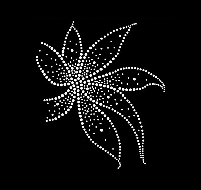Blüte Hotfix Strass Bügelbild wunderschöne Blüte Farbwahl 111103