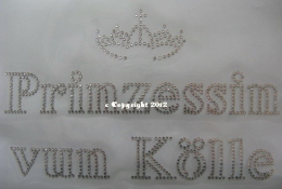 Hotfix Bügelbild Strass Prinzessin vun Kölle 120112-2